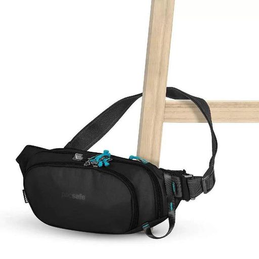 Поясна сумка "Антизлодій" Pacsafe Eco 6 ст. захисту 3.5л Чорний (41104138) (2107678)