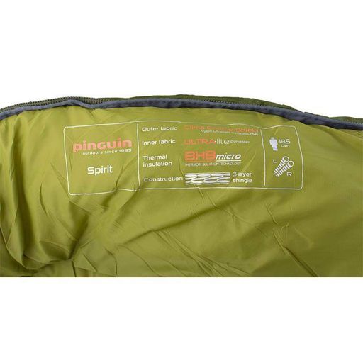 Спальный мешок Pinguin Spirit CCS 195 2020 Green Left Zip (PNG 232349) (2107803)