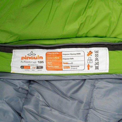 Спальный мешок Pinguin Mistral PFM 195 см Green Right Zip (PNG 235449) (2107818)