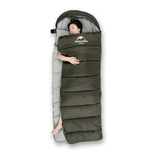 Спальный мешок Naturehike U350 NH20MSD07 (1°C) левый зеленый 220 см (6927595767238-L) (2107977)