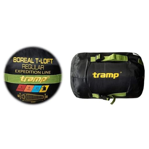 Спальный мешок Tramp Boreal Regular Green/Grey 200/80-50 см левый (UTRS-095R-L) (2108183)