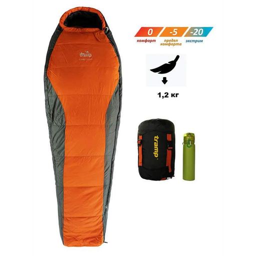 Спальный мешок Tramp Fjord Long правый Orange/Grey 225/80-55 см (UTRS-049L-R) (2108191)