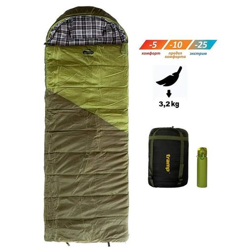 Спальний мішок Tramp Kingwood Long правий Dark-Olive/Grey 230/100 (UTRS-053L-R) (2108258)