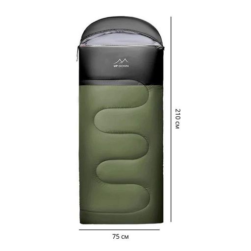Спальний мішок для туризму Updown UD-SD928-YG 210x75 см Зелений (7983-90854) (2108989)