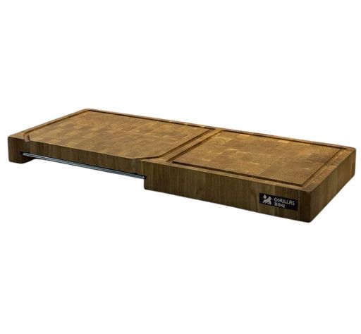 Дошка обробна торцева з піддоном Gorillas BBQ 70х30х6 см Коричневий (DS56) (2109046)