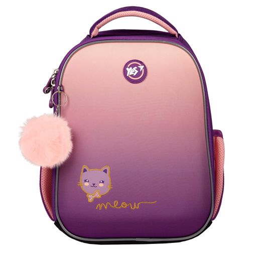 Рюкзак каркасний YES H-100 Happy Kitty 35х28х15 см Фіолетово-рожевий (559839) (2109134)