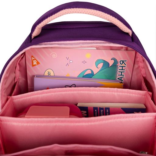 Рюкзак каркасний YES H-100 Happy Kitty 35х28х15 см Фіолетово-рожевий (559839) (2109134)