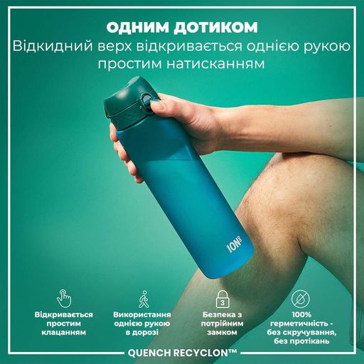 Пляшка для води ION8 BPA Free 1 л Aqua (I8RF1000AQU) (2110002)