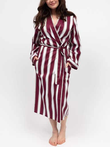 Халат жіночий Cyberjammies Yasmin 5086 M Бордово-білий (5051877609679) (2110231)