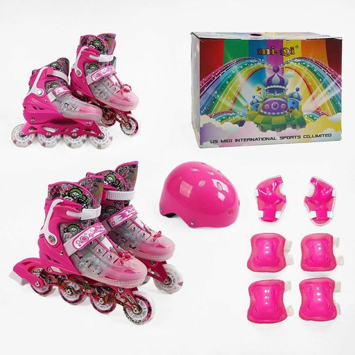 Комплект роликів із захистом Best Roller 37-76 L PU 39-43 Рожевий (169996) (2110570)