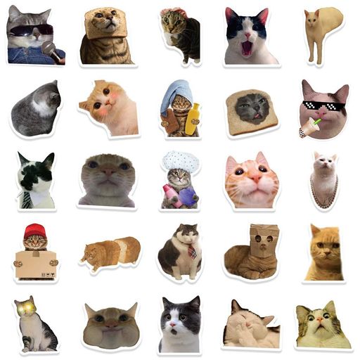 Стикерпак Кошки Набор наклеек GeekLand Kitties 50 штук (2112902)