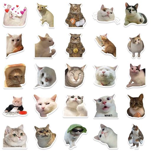 Стикерпак Кошки Набор наклеек GeekLand Kitties 50 штук (2112902)