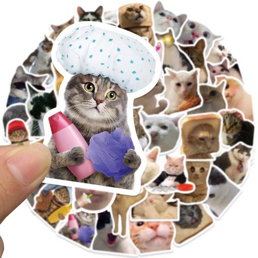 Стикерпак Кошки Набор наклеек GeekLand Kitties 50 штук (2112902)