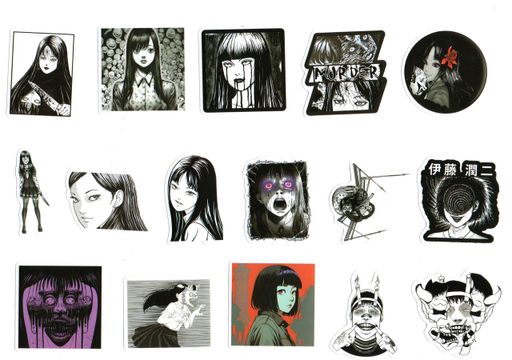 Стікерпак Дзюндзі Іто Набір наклейок GeekLand Junji Ito 100 штук (2112920)