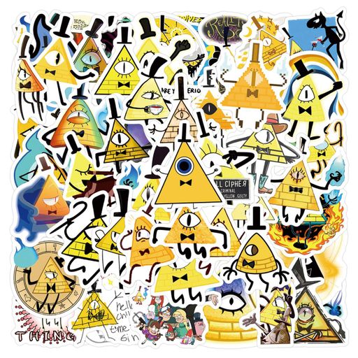 Стікерпак Білл Шифр Гравіті Фолз Набір наклейок GeekLand Bill Cipher Gravity Falls 60 штук (2113742)