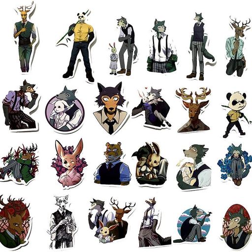 Стікерпак Видатні звірі Набір наклейок GeekLand Beastars 50 штук (2113763)