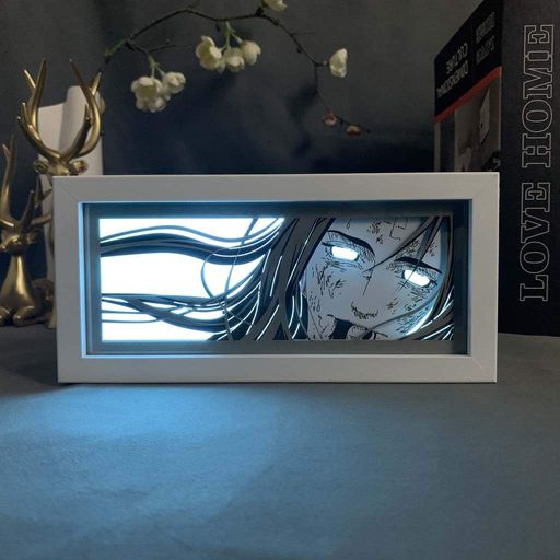 Светильник многослойный ночник 3D с эффектом аниме Наруто Неджи Naruto Neji на пульте управления 20 см (2114319)