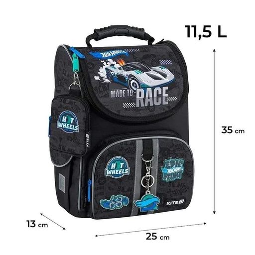 Шкільний каркасний рюкзак Kite Education 501 Hot Wheels 11.5л Чорний (HW25-501S) (2115957)