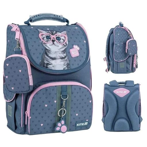 Школьный каркасный рюкзак Kite Education 501 Studio Pets 11.5л Серый (SP25-501S) (2116030)