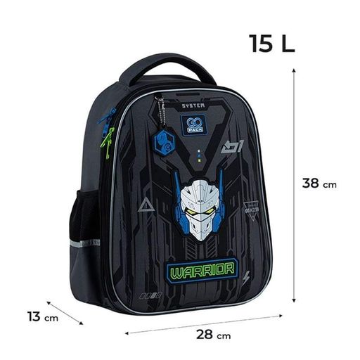 Шкільний напівкаркасний рюкзак GoPack Education 165M Warrior 15л (GO25-165M-6) (2116052)