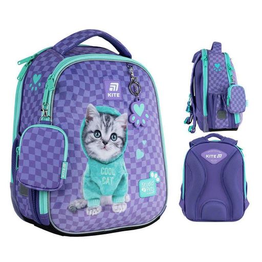 Шкільний каркасний рюкзак Kite Education 555 Studio Pets Фіолетовий 14л (SP25-555S-2) (2116104)