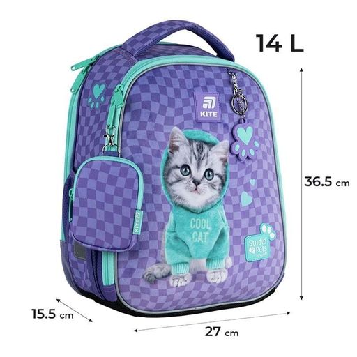Шкільний каркасний рюкзак Kite Education 555 Studio Pets Фіолетовий 14л (SP25-555S-2) (2116104)