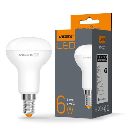 LED лампа VIDEX R50e 6W E14 3000K тепле світло 550Lm для загального освітлення (2116146)