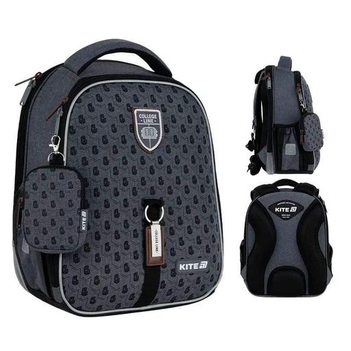 Школьный каркасный рюкзак Kite Education 555 College Line Boy Серый 14л (K25-555S-1) (2116151)