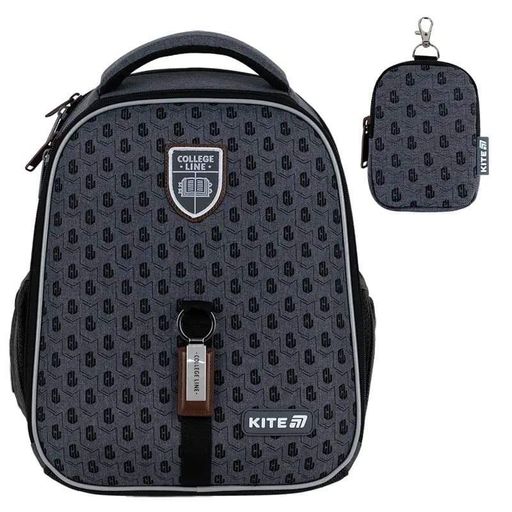 Школьный каркасный рюкзак Kite Education 555 College Line Boy Серый 14л (K25-555S-1) (2116151)