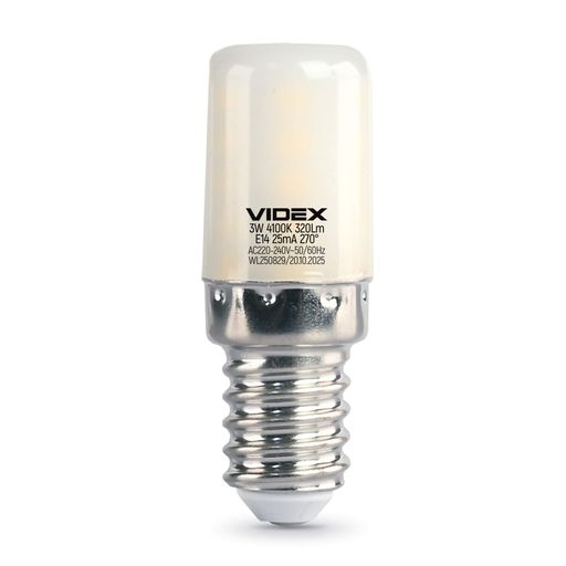 LED лампа VIDEX ST25e 3W E14 4100K біле світло для холодильників енергозберігаюча лампочка (2116221)