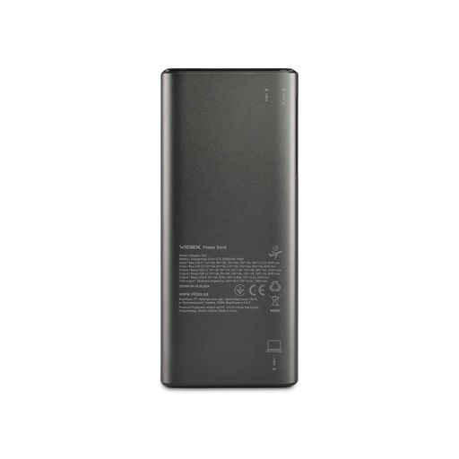 Повербанк VIDEX 20000mAh 130W чорний з дисплеєм для швидкої зарядки гаджетів (2116249)