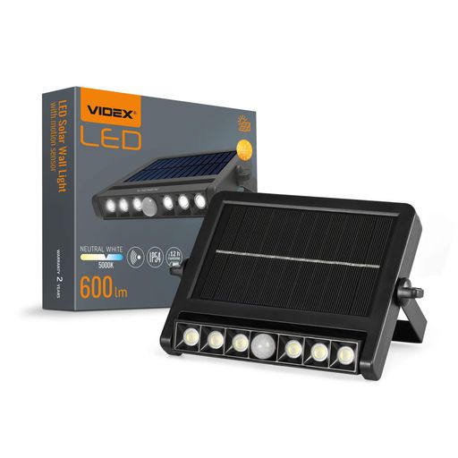 LED світильник автономний настінний VIDEX 600Lm 5000K сенсорний для освітлення вулиць і територій (2116324)