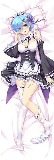 Дакiмакура 150х50 см  REM RAM Re: Zero Рем Рам Життя Заново з нуля Подушка  для обіймів аніме принт (2116484)