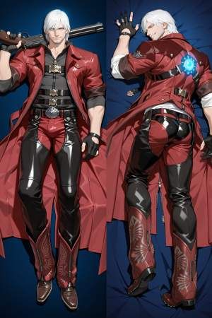 Дакимакура 150х50 см Данте  Дэвил Май Край Dante Devil May Cry Подушка с наволочкой двусторонняя (2116579)