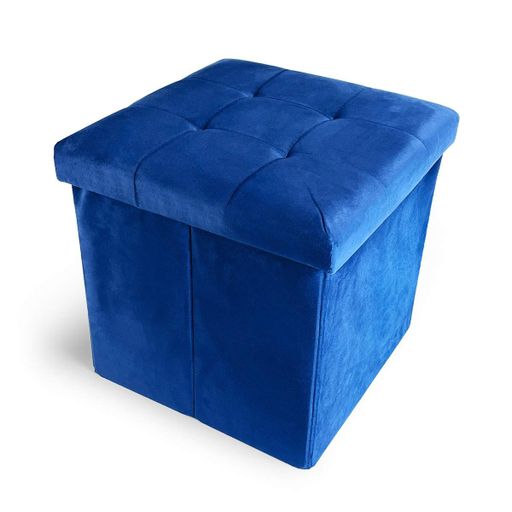 Пуф для зберігання велюровий MVM TH-05 Синій (TH-05 BLUE) (2117213)