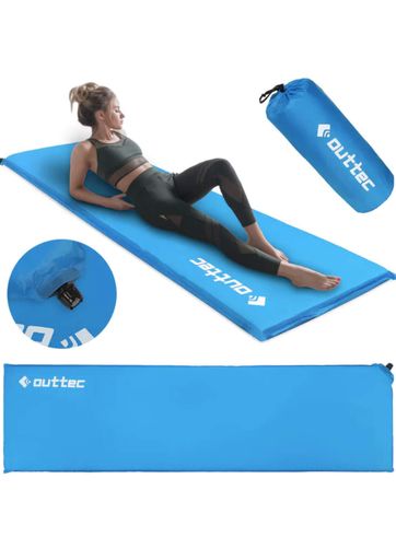 Самонадувающийся коврик Outtec 180х53х4см гладкий голубой (2117268)