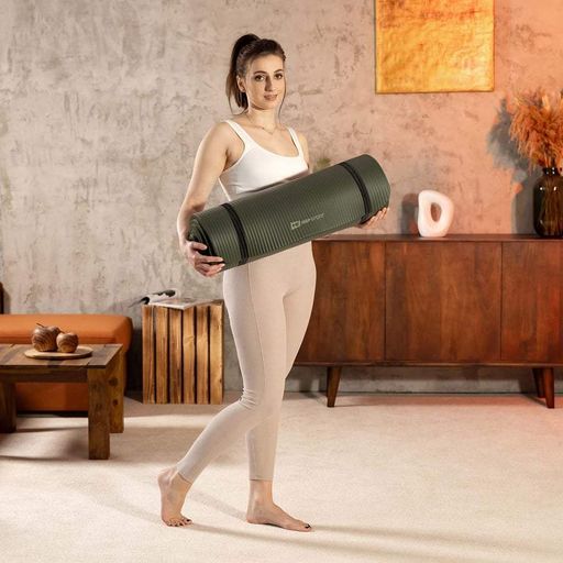 Коврик для йоги Hop-Sport HS-NB010GM NBR 1см темний хакі (2117274)