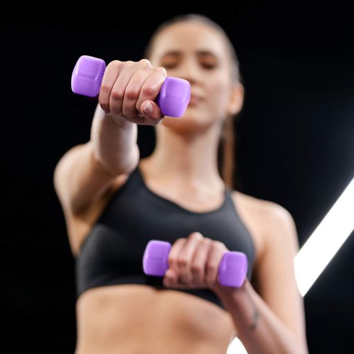 Гантелі для фітнесу неопренові Gymtek Hex 2х2кг бузковий (2117296)