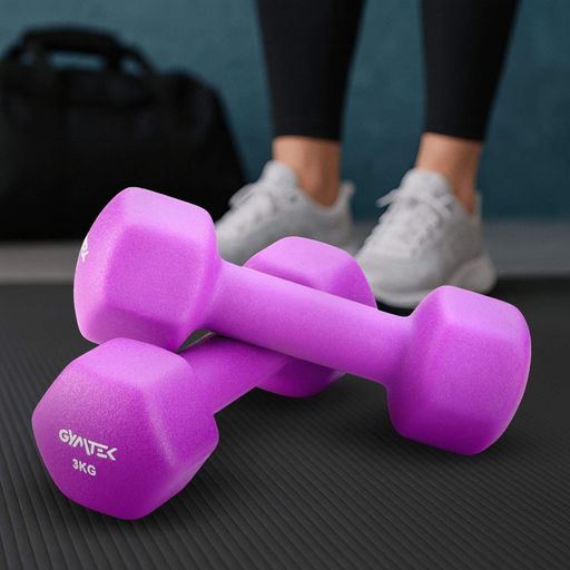 Гантелі для фітнесу неопренові Gymtek Hex 2х3кг фіолетовий (2117297)