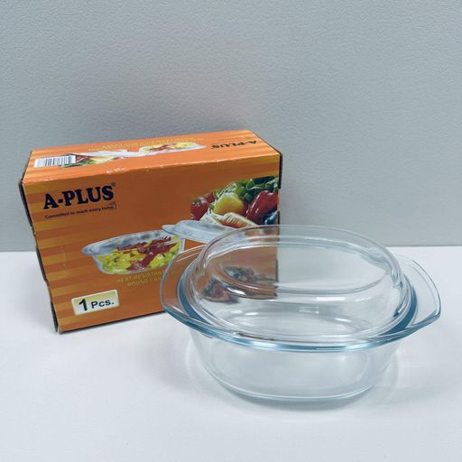 Скляна каструля овальна зі скляною кришкою A-Plus 4008 1 л (23503) (2118791)