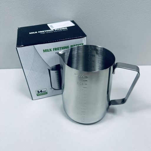 Молочник з нержавіючої сталі Stenson R92698-1,0 без кришки з мірною шкалою 1 л Сталевий (23537) (2118803)