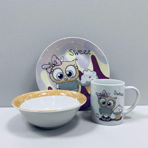 Набір дитячого столового посуду Limited Edition C525 Sweet Owl 3 предмета (2119255)