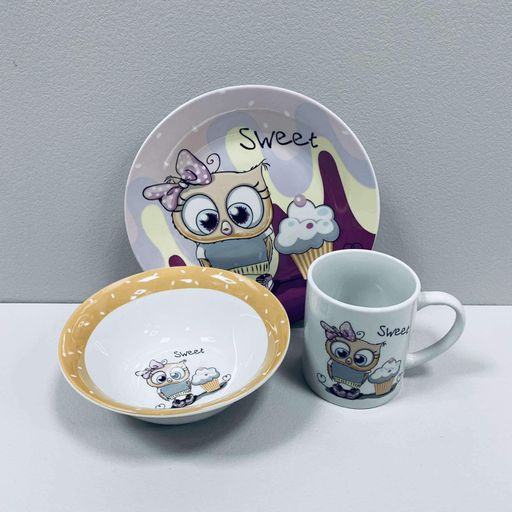 Набір дитячого столового посуду Limited Edition C525 Sweet Owl 3 предмета (2119255)