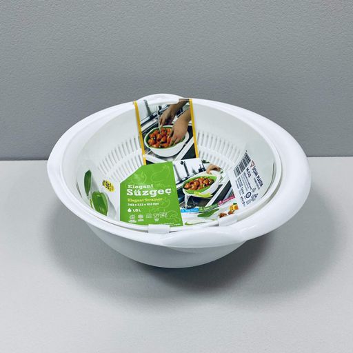 Друшляк з мискою Ucsan Plastik M-223 24,3х22,2х10,2 см 1,8 л Білий (2119267)