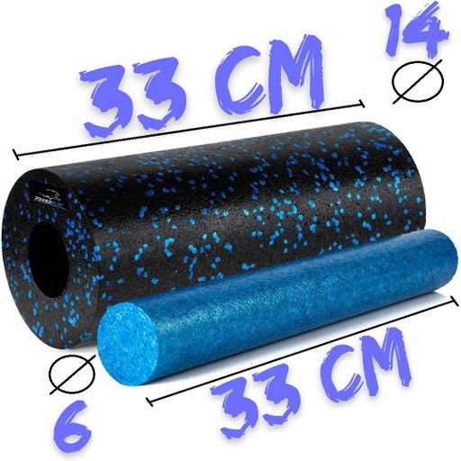 Масажний роллер гладкий PowerPlay PP-4348 2 in 1 EPP Foam Roller 33x14 см Чорно-синій (2119335)