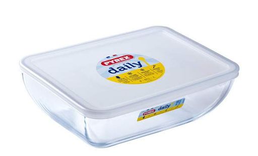Форма скляна із пластиковою кришкою 3,5л 28х23х9.3 см прямокутна Pyrex Daily 344P000 (2119585)