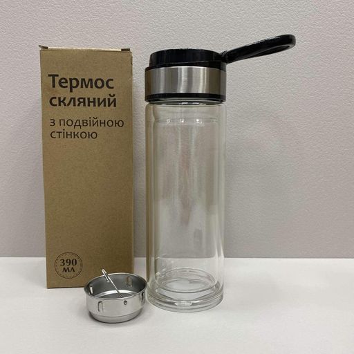 Термос скляний з подвійною стінкою 390 мл S&T 8013-1 (2119598)