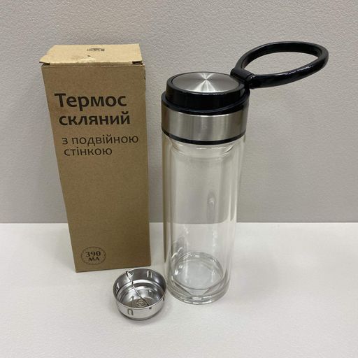 Термос скляний з подвійною стінкою 390 мл S&T 8013-1 (2119598)