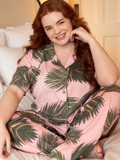 Піжама жіноча Cyberjammies Lea 0693-0694 28/7XL Рожево-зелений (5051877560734) (2120183)
