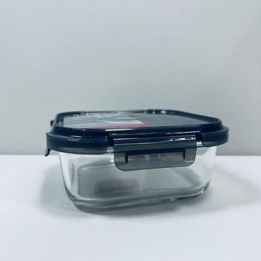 Контейнер скляний квадратний з пластиковою кришкою Krauff Artglas 29-298-024 1200 мл Темно-синій (23637) (2120294)